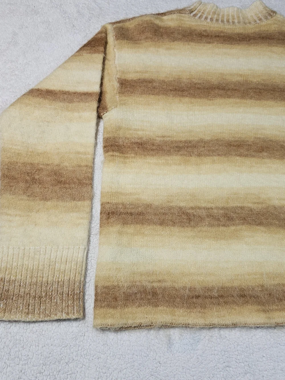 Acne Studio Sweater Size XS Ombré Stripe Mohair Wool Yellow Brown Butterscotch